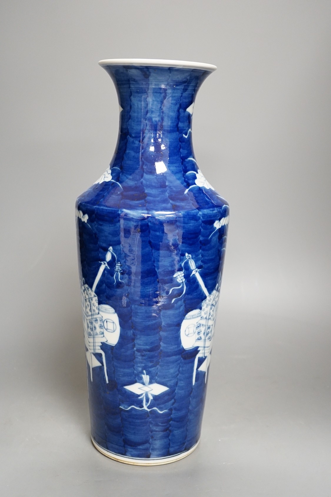 An Imperial Vienna porcelain factory twin handled vase, early 19th century, 23.5cm high, crack to one handle